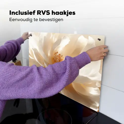 Close up - Pioenroos - Wit Inductie beschemer met haakjes klein -ky-ophangen-nl