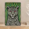 Panter - Zebrapatroon - Groen canvas 2cm klein -sfeer1