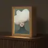 Hoed - Vrouw - Beige Light Box met kabel (Tafellamp) klein -z3d_website