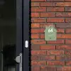 Effen olijfgroen - Modern Naambord Huisje klein -sfeer2