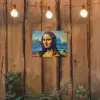 Kleurrijke Mona Lisa tuinposter los doek klein -sfeer1