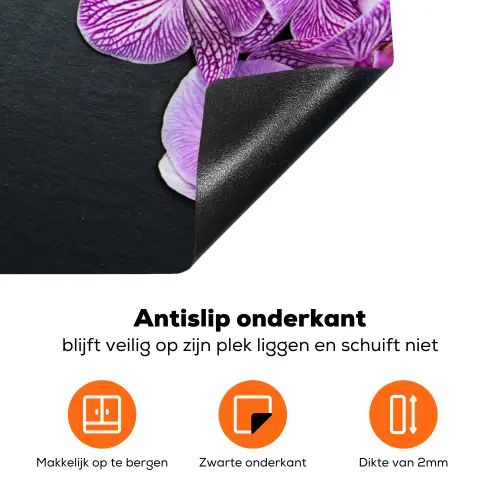Orchidee - Bloemen - Roze - Flora Inductie beschermer vinyl 3mm klein -zzzzzzz-td-onderkant