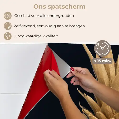 Ananas - Goud - Verf - Zwart - Fruit - Luxe keuken achterwand spatscherm klein -spatscherm_NL