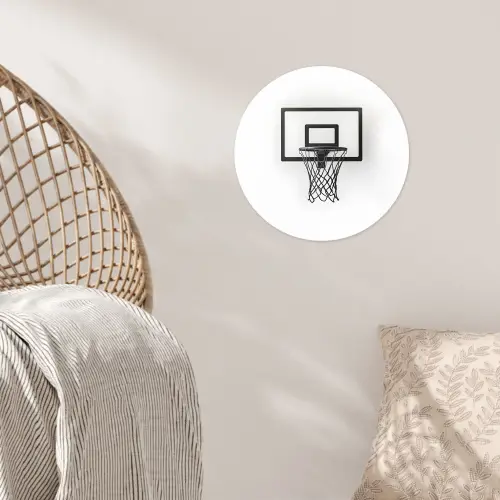 Basketbalbord - Minimalistisch - Zwart Wandcirkel behangsticker klein -sfeer4