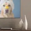 Hond - Badeend - Geel PET vilt klein -sfeer6_closeup