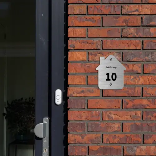Metaal - Klassiek Naambord Huisje klein -sfeer2