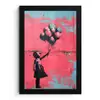 Graffiti - Meisje - Ballon - Banksy - Street art fotolijst zwart zonder passe partout klein -3d