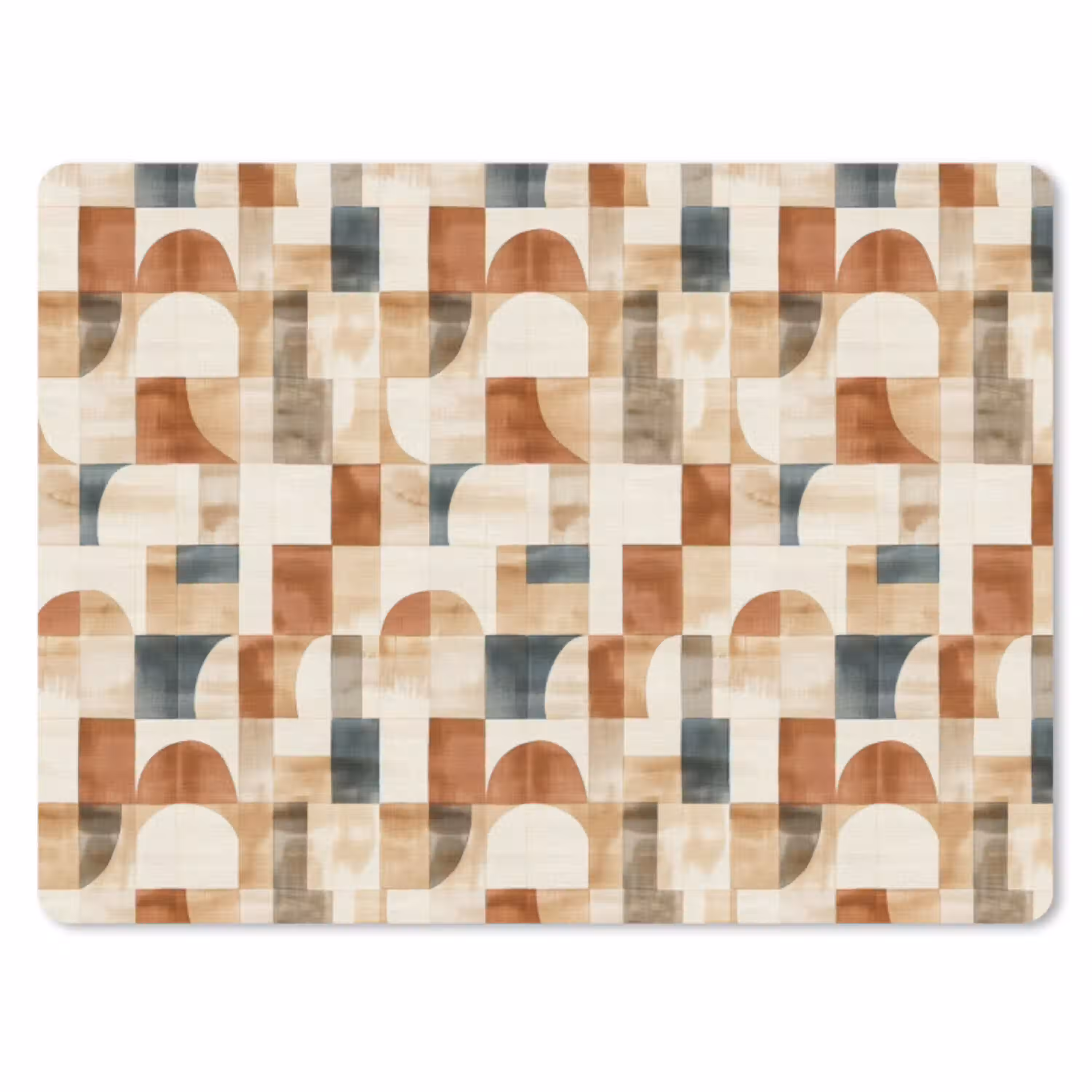 Terracotta - Geometrisch - Aquarel - Textuur muismat rubber klein 262 -3d
