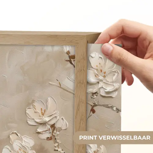 Bloemen - Modern - Beige - Wit - Bloesem Light Box met batterij (Wandlamp) middel -USP_websiteprintNL