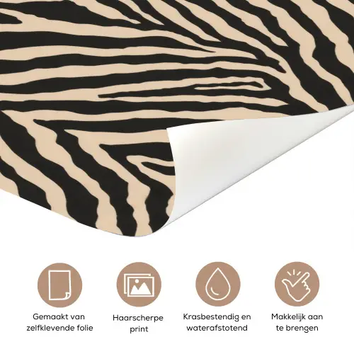 Zebra - Klassiek - Zwart deurposter klein 289 -closeup_NL
