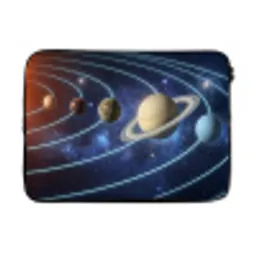 Ruimte - Zonnestelsel - Blauw laptophoes neopreen klein -3d