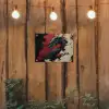 Zwarte draak - Rookwolken - Rood tuinposter los doek klein -sfeer1
