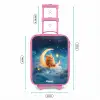 Oranje monster op maansikkel Kinderkoffer - Roze klein -productfoto_formaten