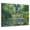 Brug - Hout - Vijver - Waterlelies Textielframe zwart klein -3d