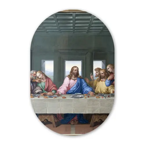 Het laatste avondmaal - Leonardo da Vinci Wandcirkel Ovaal Forex klein -3d