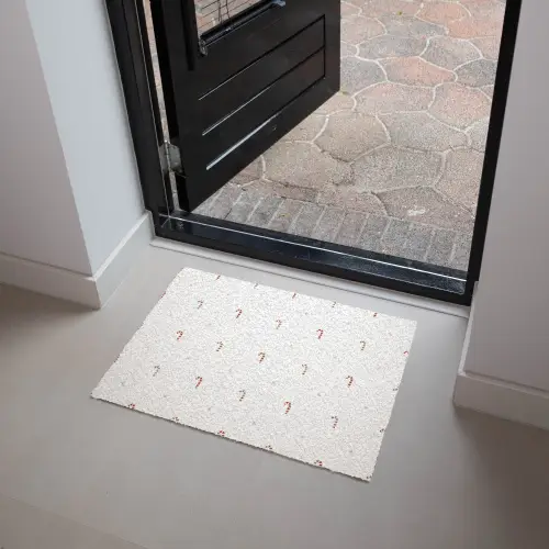 Patroon - Sterren - Zuurstok - Wit Deurmat klein 898 -sfeer5