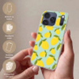 Citroenen patroon - Geel - Blauw - Patroon - Vruchten Telefoonhoesje iPhone 17 Pro klein -sfeer3_DE