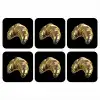 Croissant - Brood - Goud - Zwart onderzetter kurk middel -3d