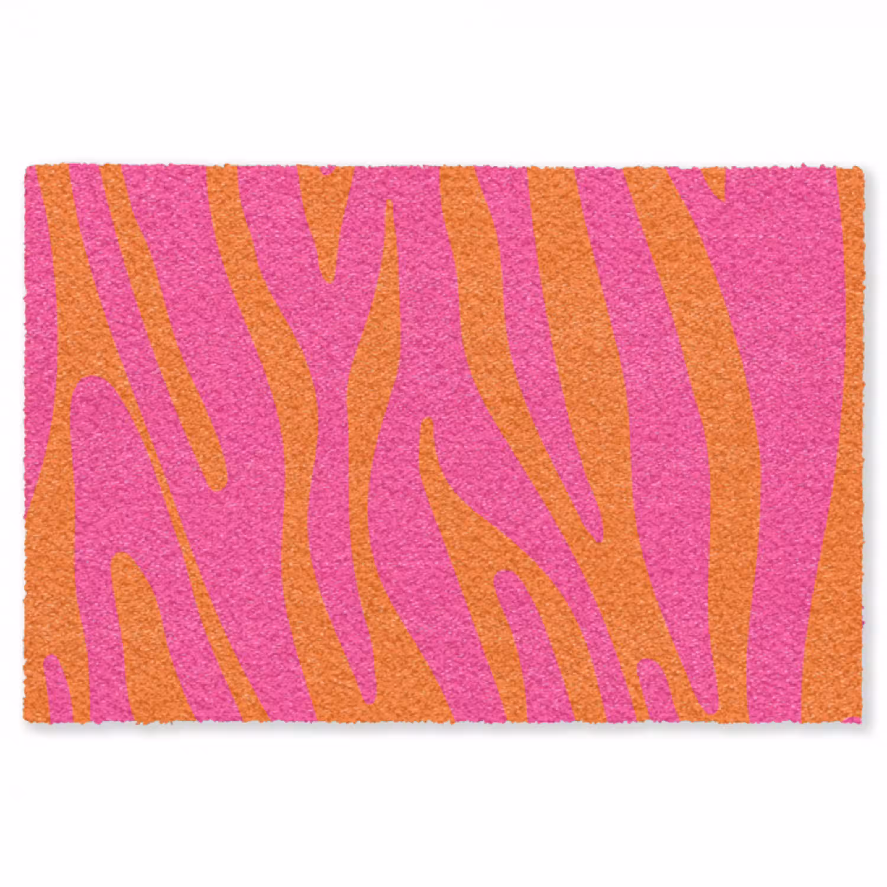 Zebraprint - Roze - Oranje - Dierenprint Vloerkleed Rechthoek klein -3d