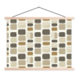 Blokken - Vintage - Grijs textielposter latten blank klein 122 -3d