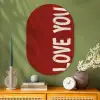 Schuin - Loveyou - Rood Wandcirkel Ovaal Glas middel -sfeer2
