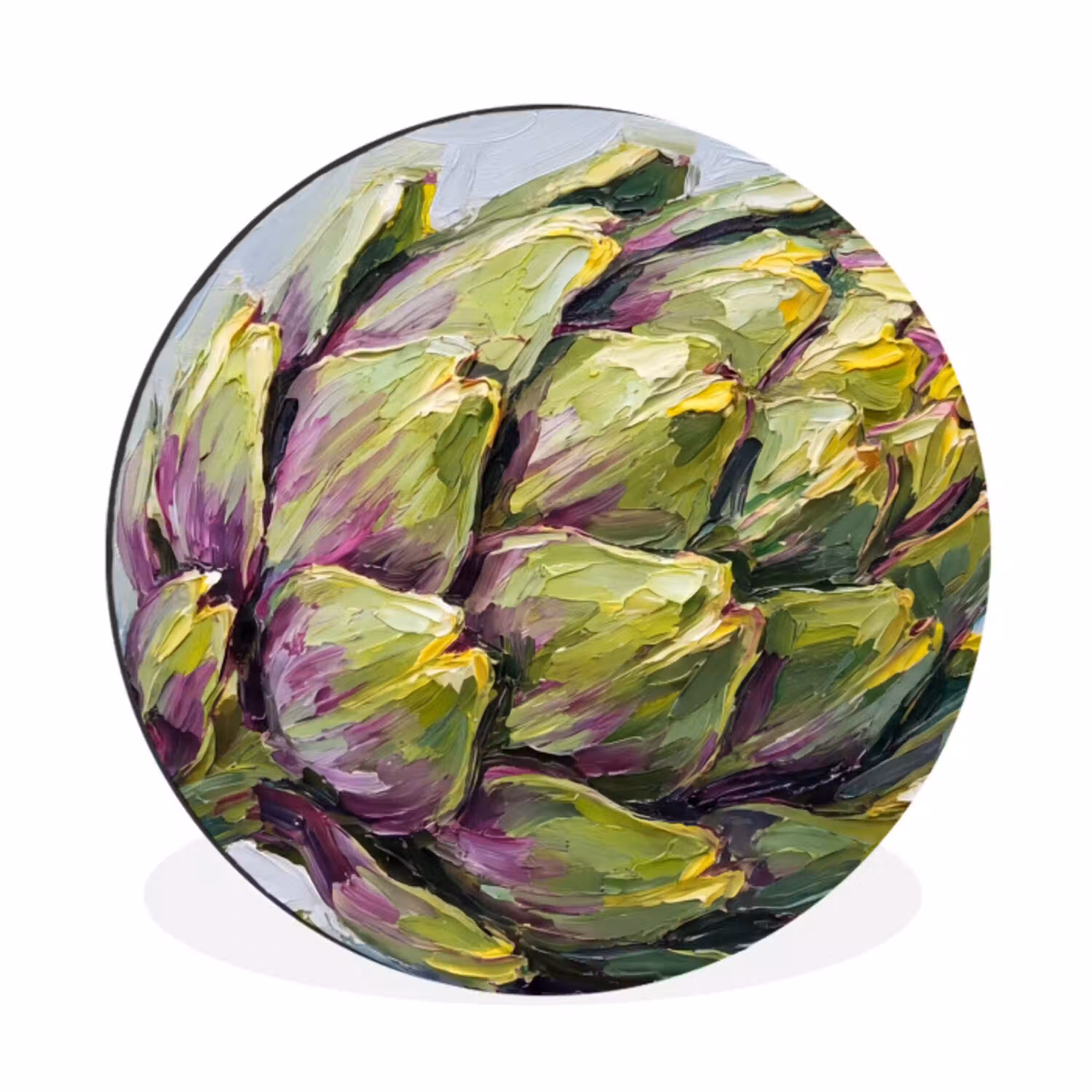 Eten - Artisjok - Modern Wandcirkel aluminium klein -3d