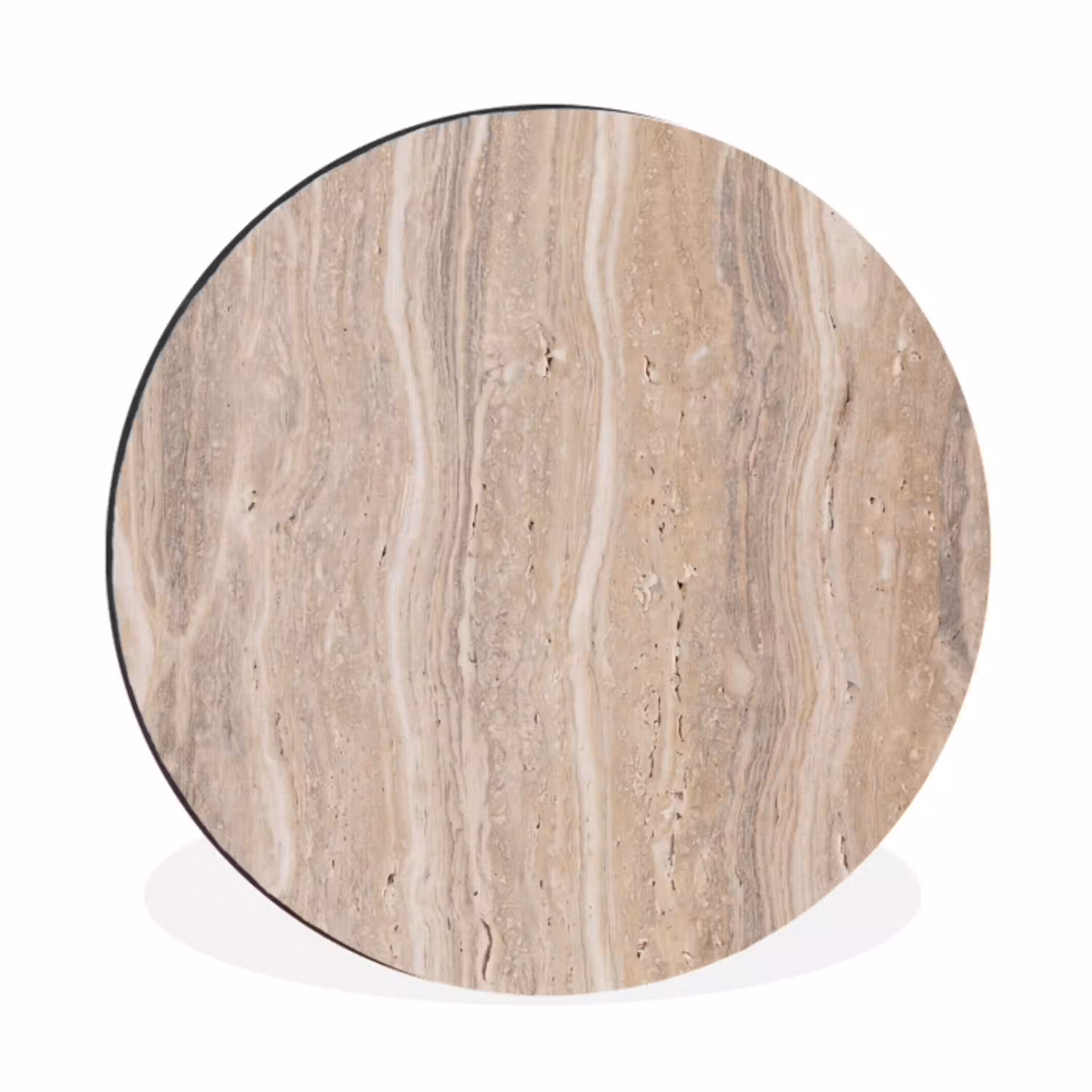 Steen - Patroon - Textuur - Natuurlijk - Beige Wandcirkel aluminium klein -3d