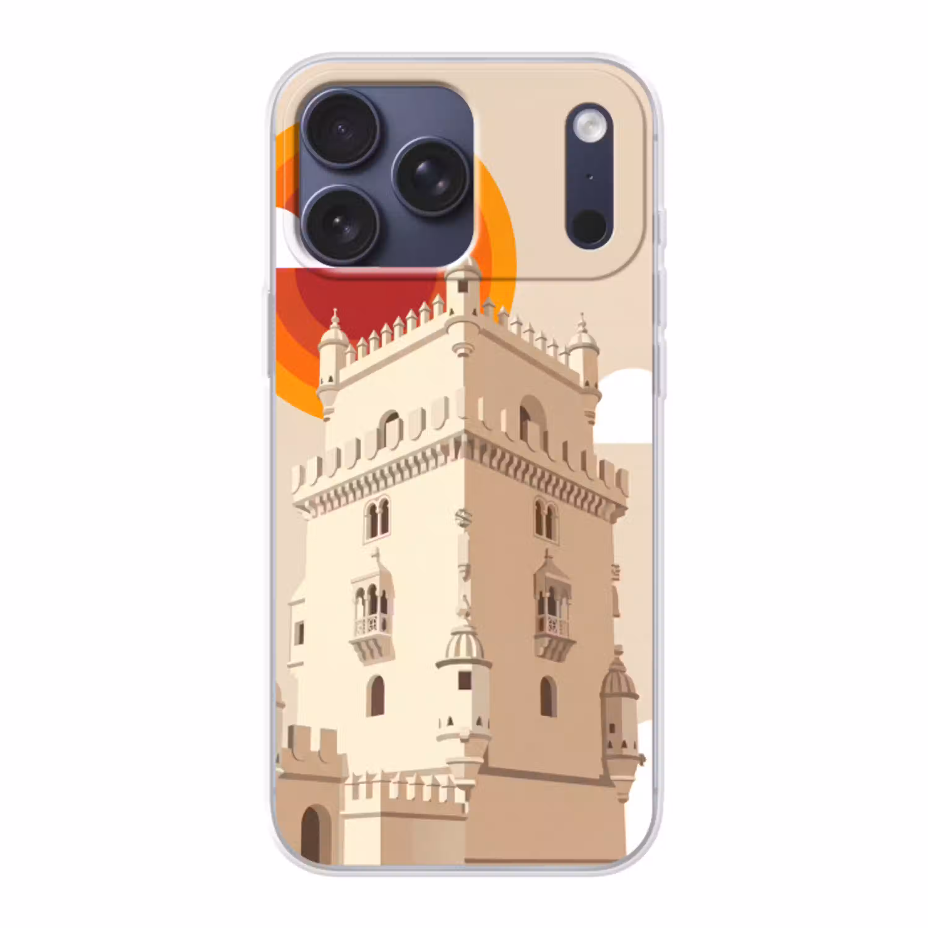 Toren - Rivier - Architectuur - Modern - Oranje Telefoonhoesje iPhone 17 Pro Max klein -3d