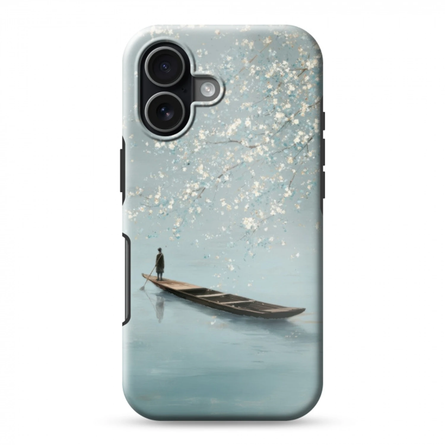 Bloesems - Minimalistisch - Wateroppervlak - Boot Toughcase MagSafe Apple iPhone 17 klein -3d