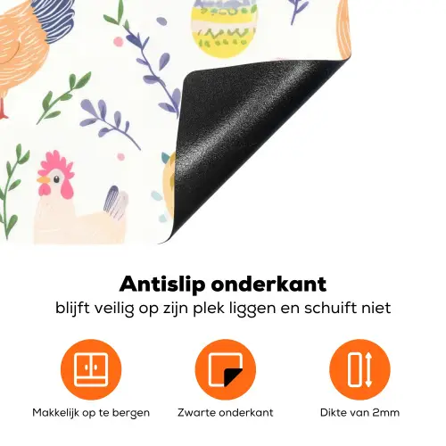 Patroon - Kip - Paaseieren Inductie beschermer vinyl 3mm klein -zzzzzzz-td-onderkant
