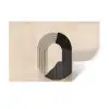 Grafisch gebogen motief - Beige Muursticker klein -3d