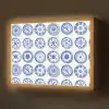 Borden - Bloemen - Patroon - Blauw Light Box met batterij (Wandlamp) middel 907 -z3d_website