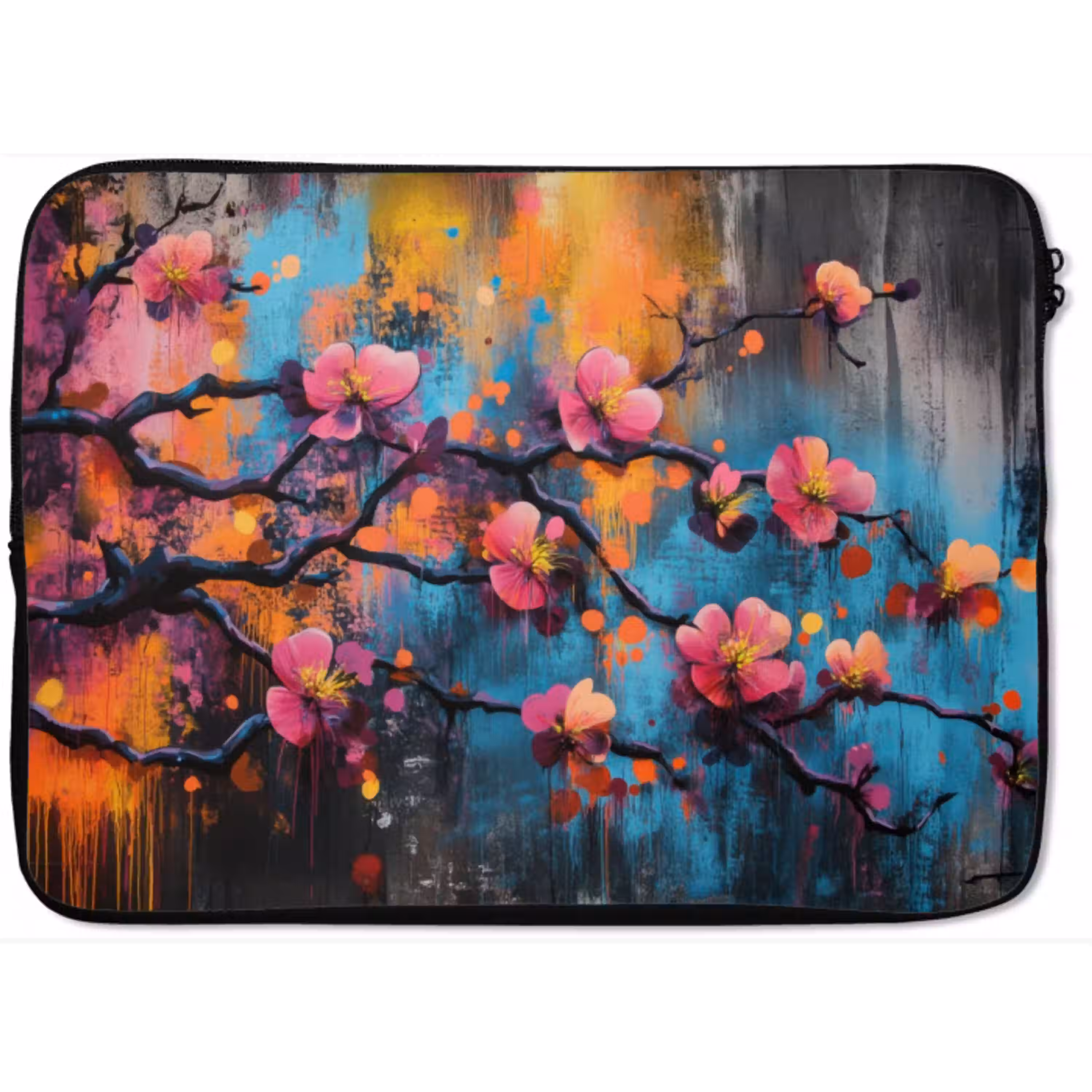 Bloemen - Tak - Abstract - Roze laptophoes neopreen klein -zkaufland3dotto