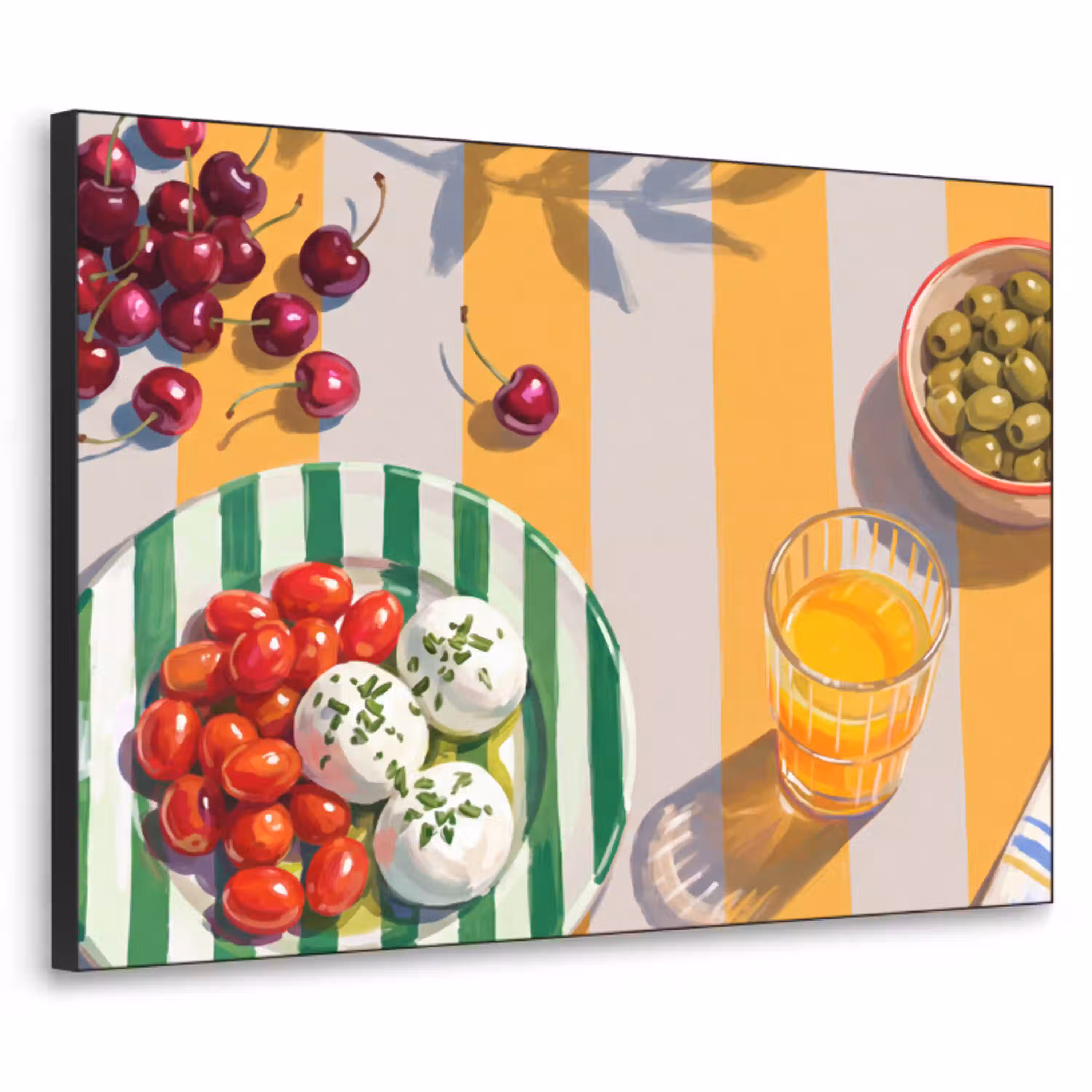 Eten - Zomer - Kleurrijk Textielframe zwart klein -3d