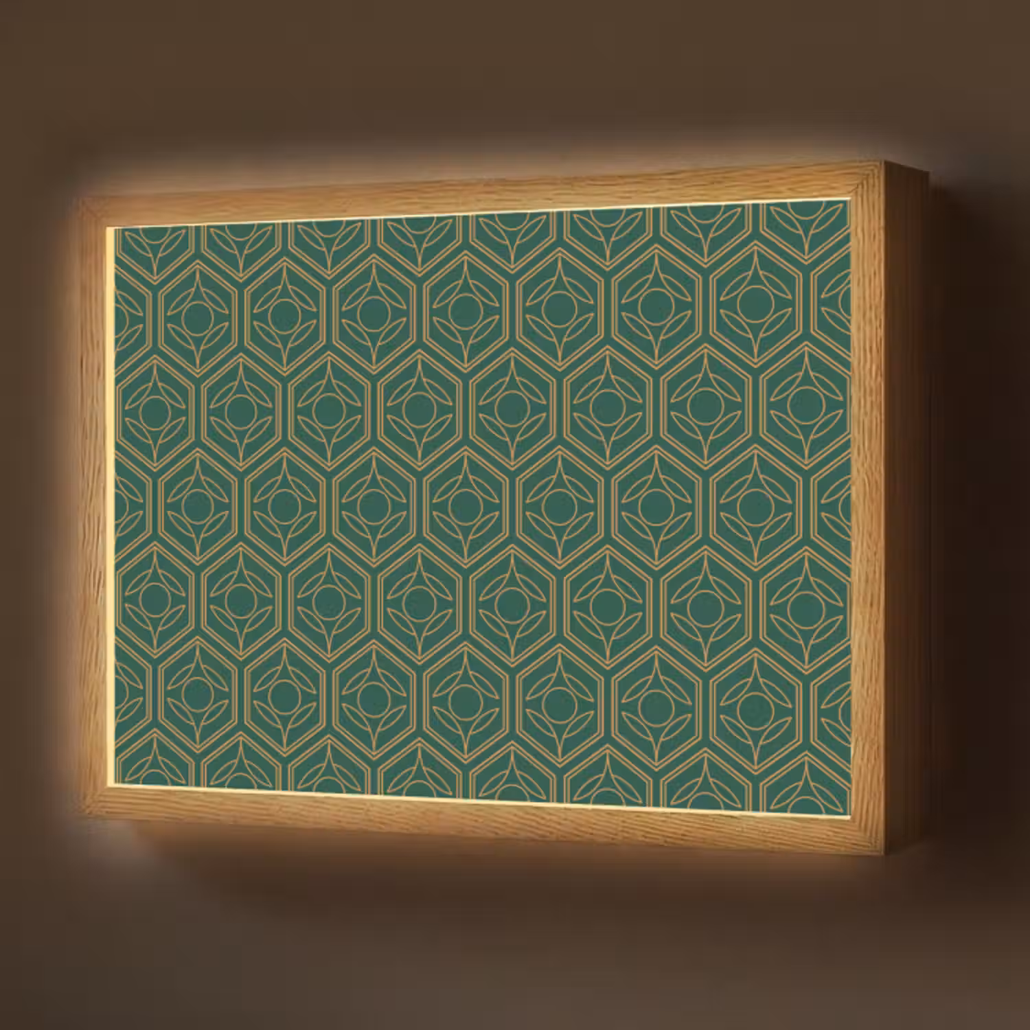 Lightbox - Wandlamp - Geometrisch - Patroon - Groen