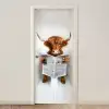 Schotse Hooglander - Krant - WC - Dier deurposter klein -3d_beige