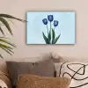 Tulpen - Blauw - Bladeren canvas 2cm klein -sfeer1