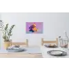 Teddybeer - Schaduw - Penseelstreken - Paars Muursticker klein -eettafel
