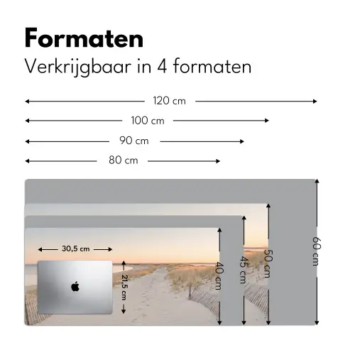 Kustlijn - Horizon - Hek Muismat XXL klein -sfeer5