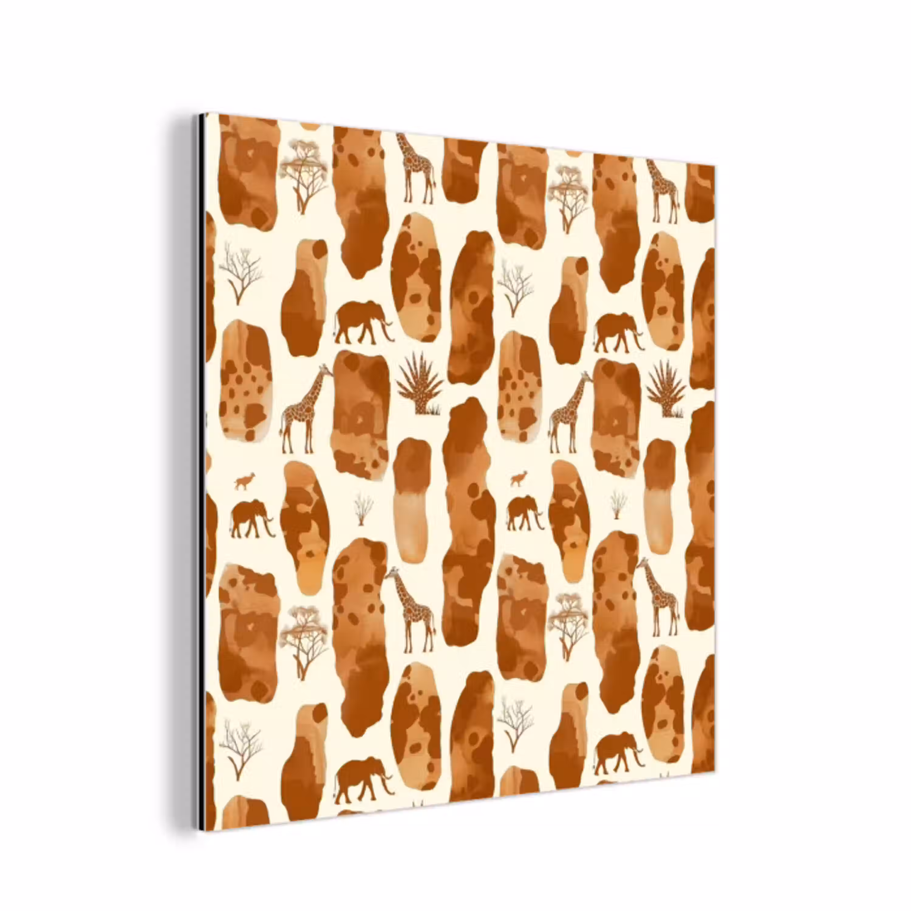 Terracotta - Safari - Dieren - Patroon aluminium wit klein 46 -3d