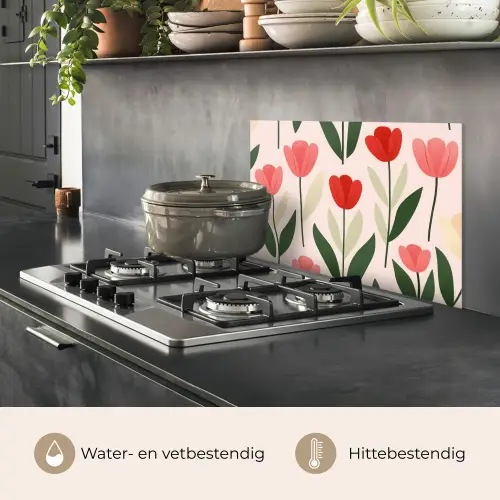 Tulpen - Modern - Roze keuken achterwand spatscherm klein -usp_NL