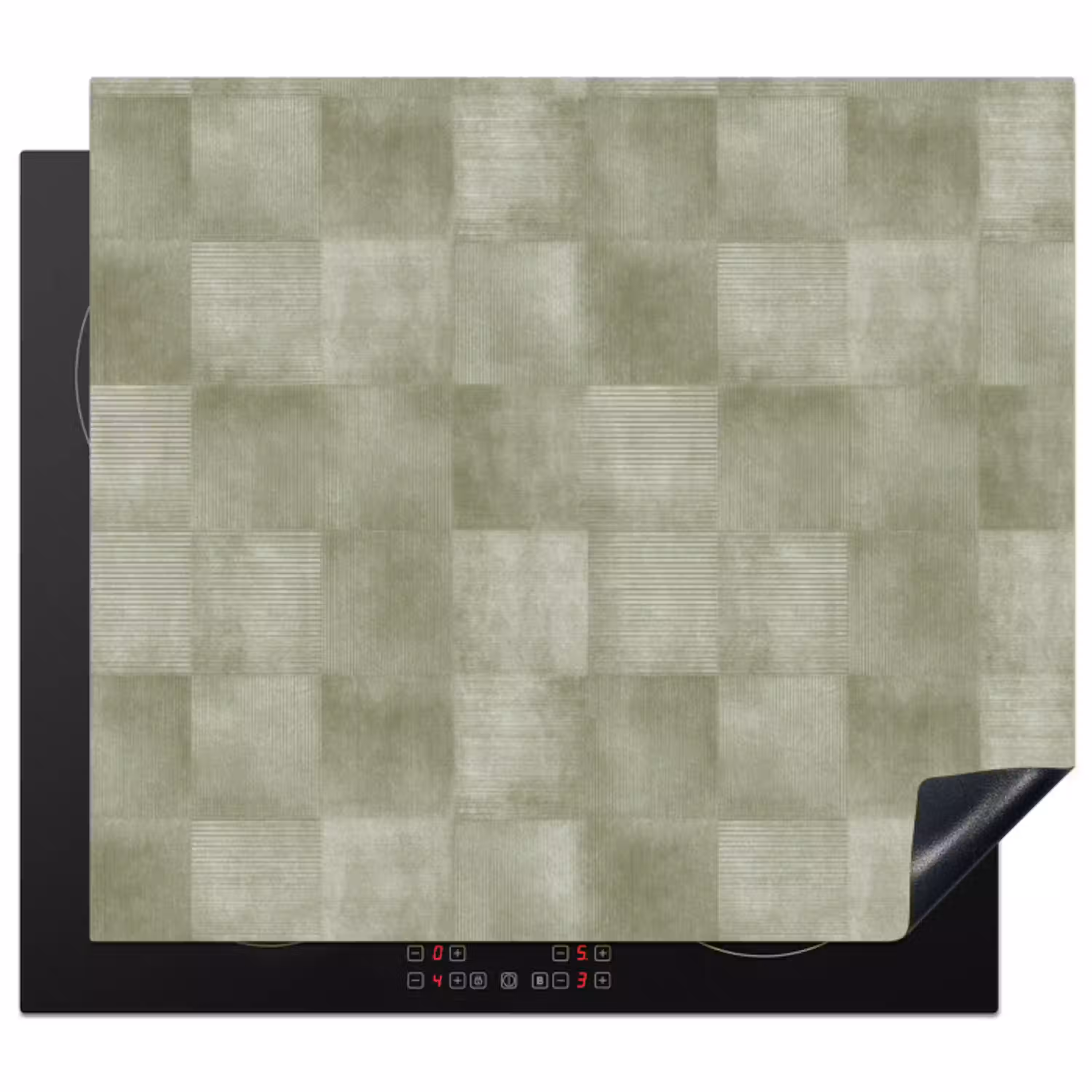 Vlakken - Rustiek - Groen Inductie beschermer vinyl 3mm middel 274 -3d