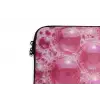 Roze - Schuim - Bubbels laptophoes neopreen klein -detail