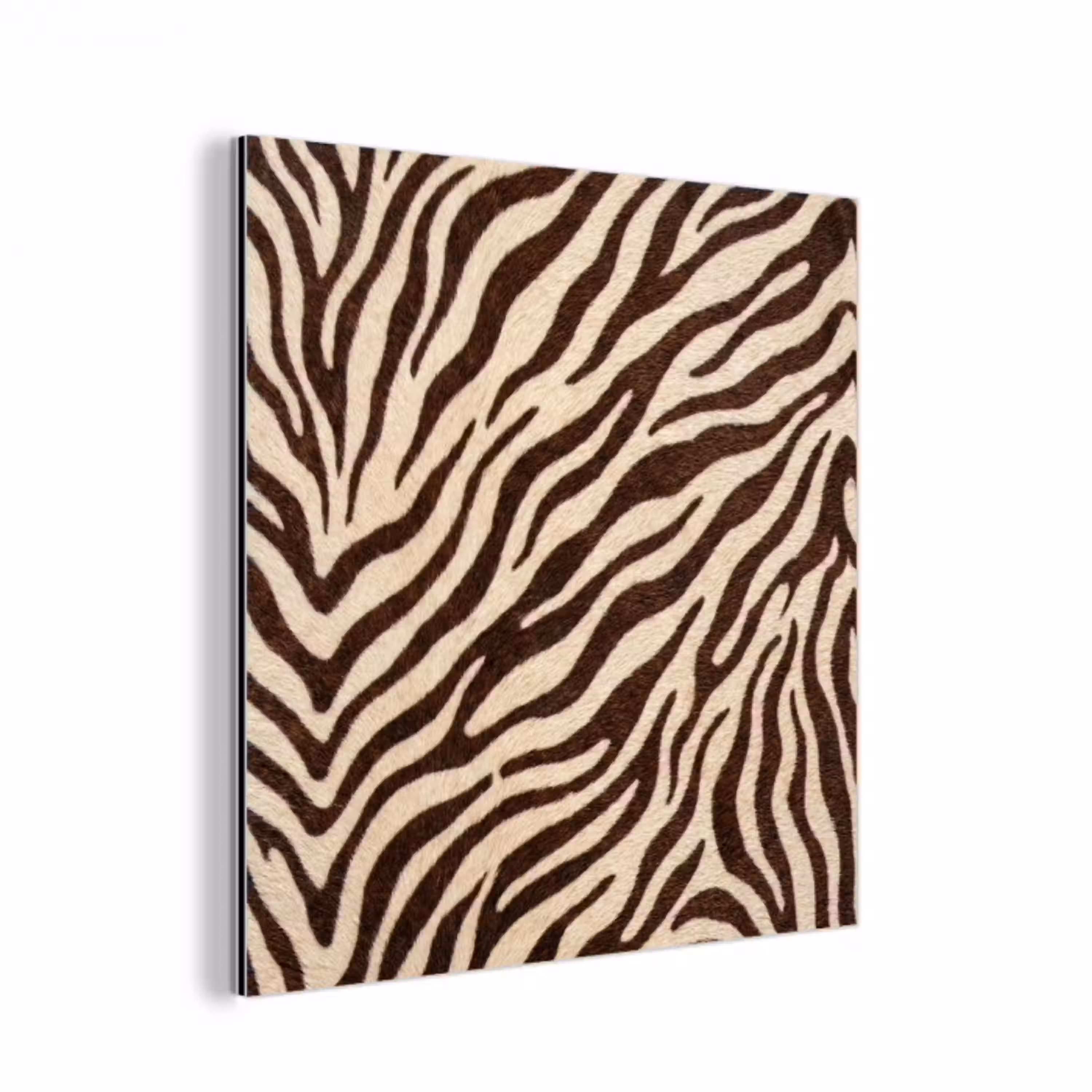 Zebra - Strepen - Bruin aluminium wit klein -3d