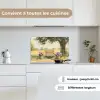 Houten bankje - Bloempotten - Landschap keuken achterwand spatscherm klein -sfeer4_FR