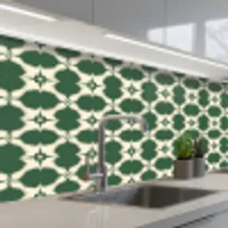 Tegel - Klassiek - Groen keuken achterwand 2 middel 871 -3d_schuin