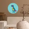 Dinosaurus - Blauw - Zonnebril Wandcirkel behangsticker klein -sfeer1