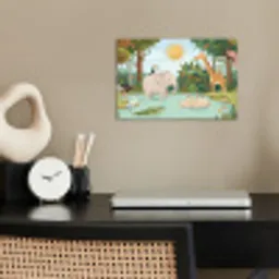 Jungle - Oase - Dieren - Kleurrijk poster papier klein -sfeer1