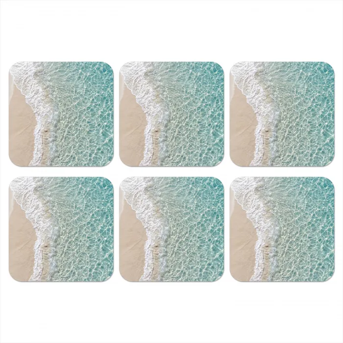 Kust - Zand - Blauw onderzetter kurk middel -3d