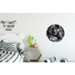 Springen - Paard - Zwart - Wit Wandcirkel aluminium klein -kinderkamer